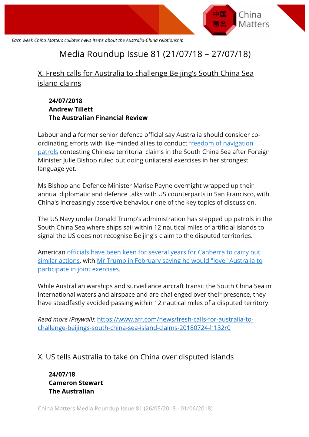 Official Aus-China Media Roundup Issue 81