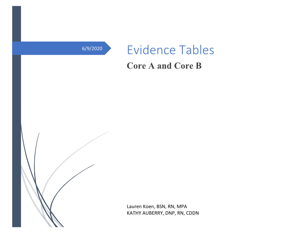 Evidence Tables
