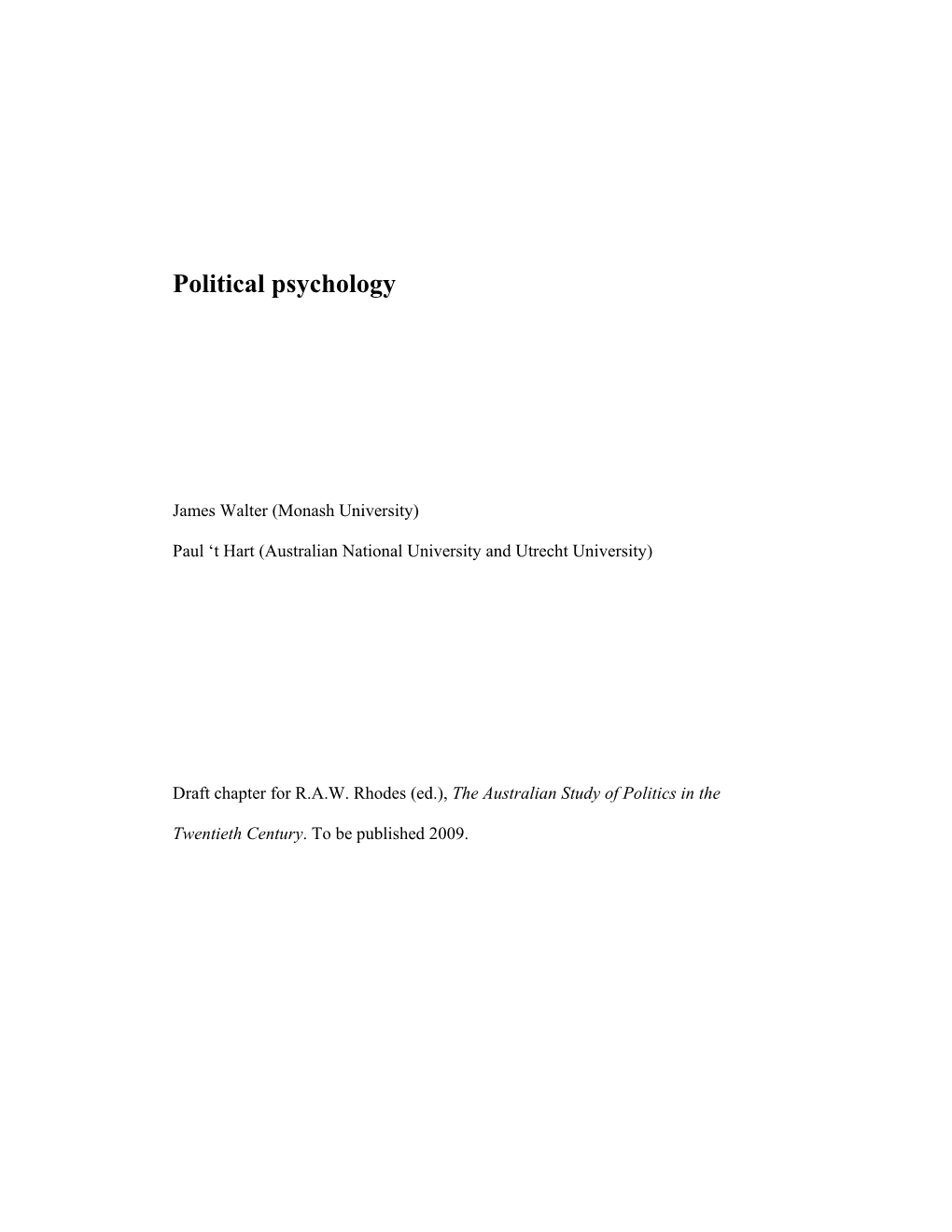 Political Psychology