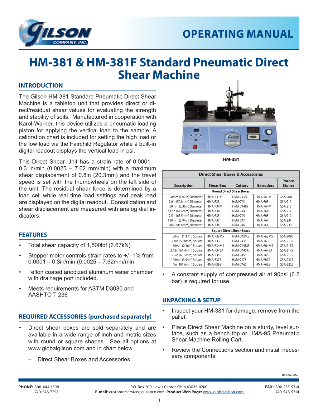 Manual for Standard Pneumatic Shear Machine