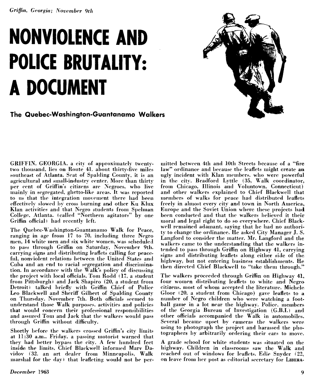 Nonviolence and Police Brutality: a Document