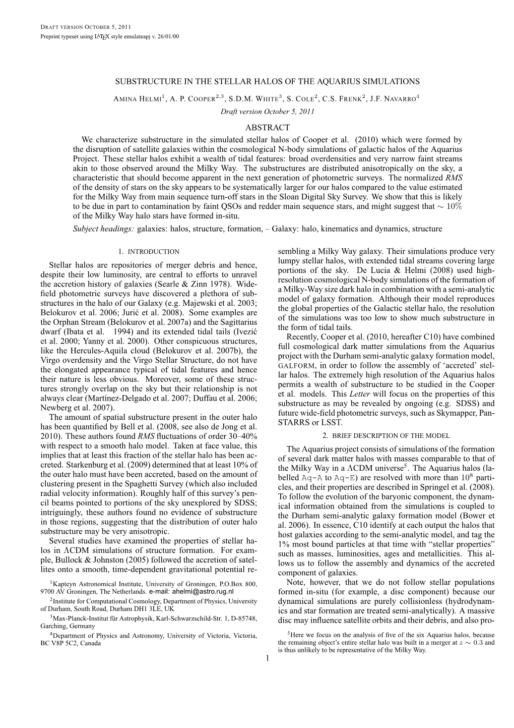 Substructure in the Stellar Halos of the Aquarius Simulations