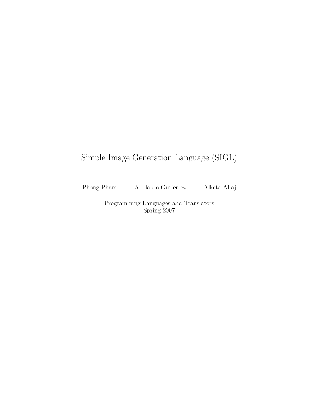 Simple Image Generation Language (SIGL)