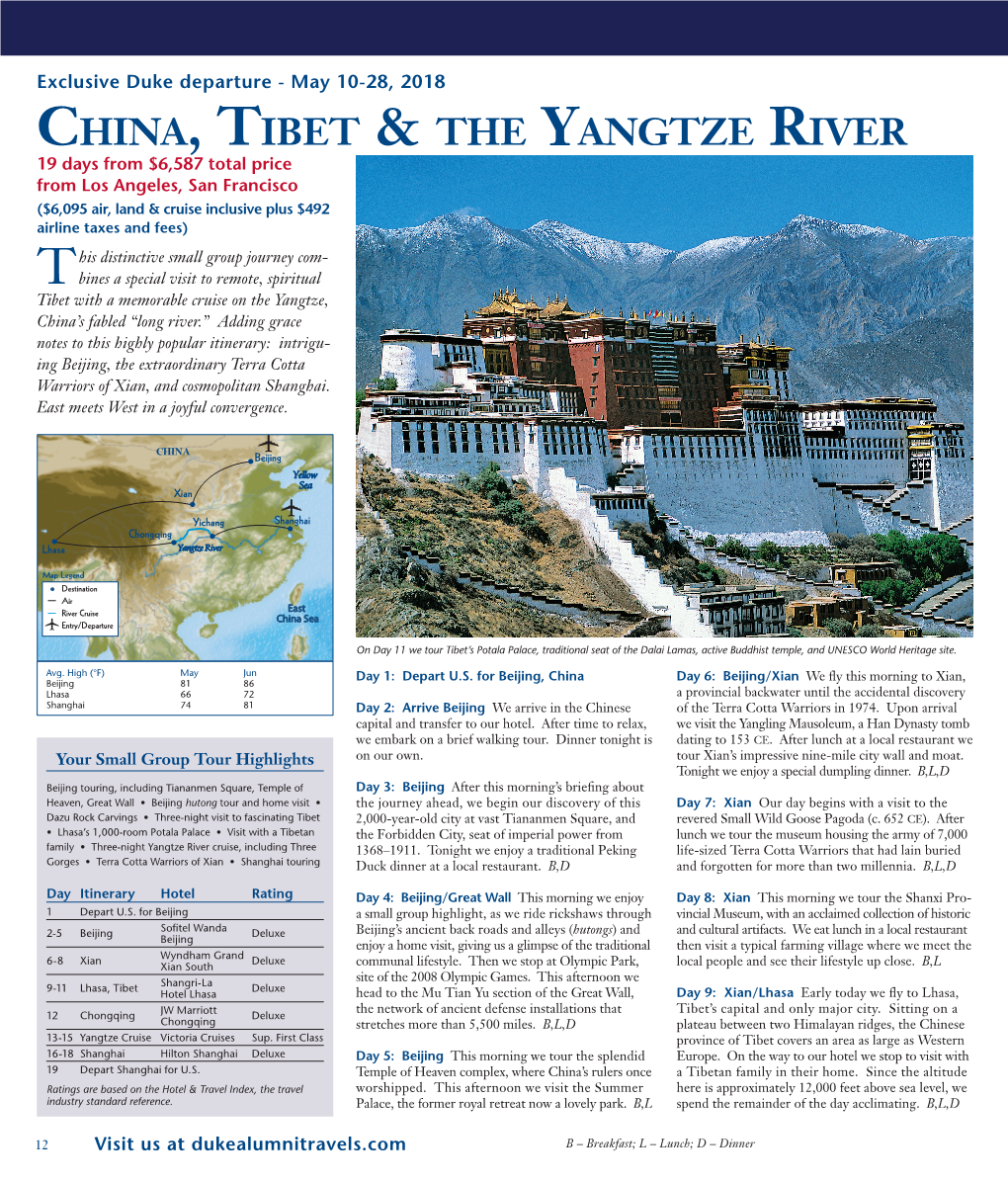 China, Tibet & the Yangtze River