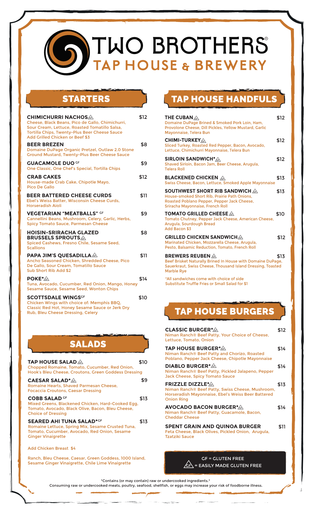 Tap House AZ Menu