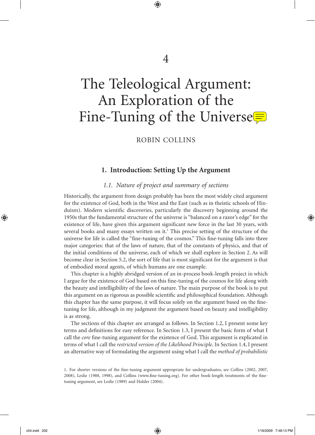 The Teleological Argument: an Exploration of the Fine-Tuning of the Universe