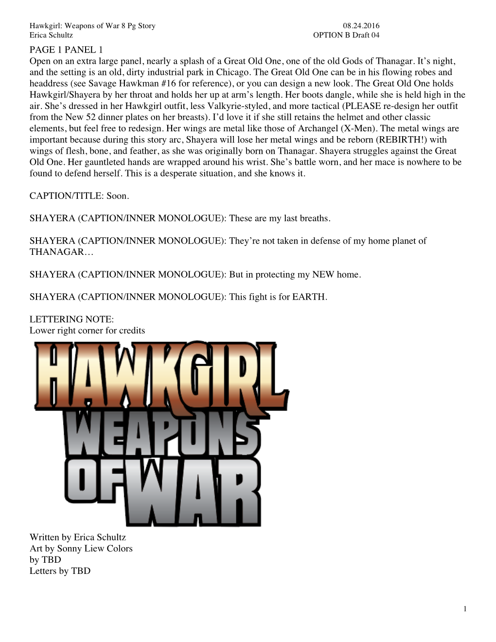 Hawkgirl – Weapons of War (PDF)