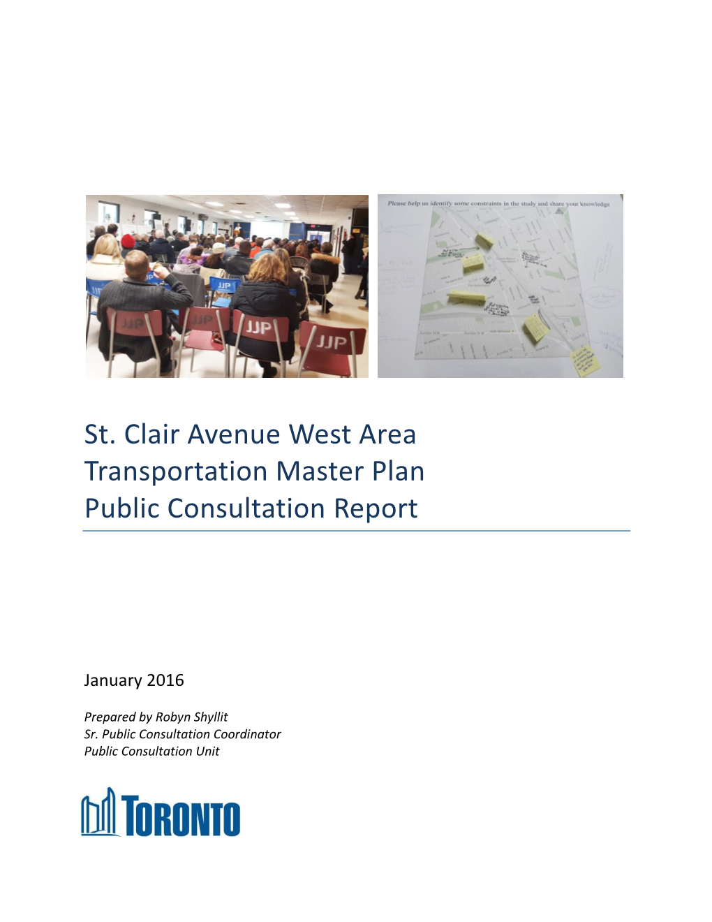 St. Clair Avenue West Area Transportation Master Plan Public Consultation Report