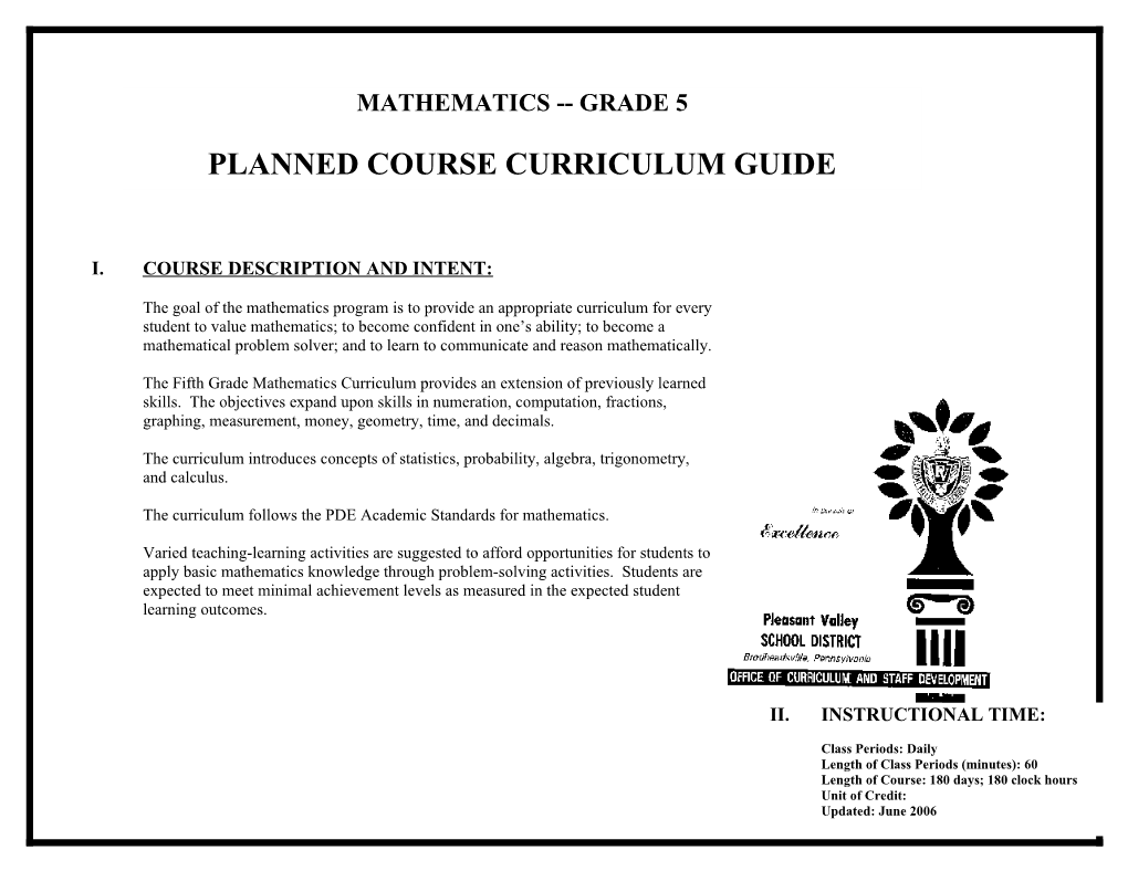 Learning Outcomes/Standards and Content/Activities s1