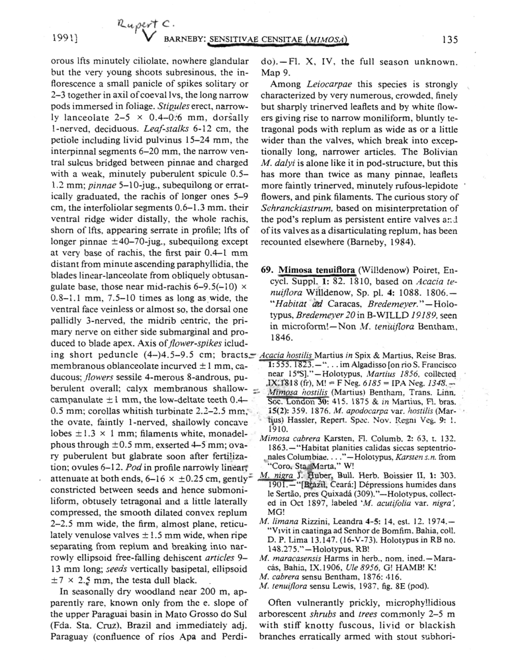 A Description of the Genus Mimosa