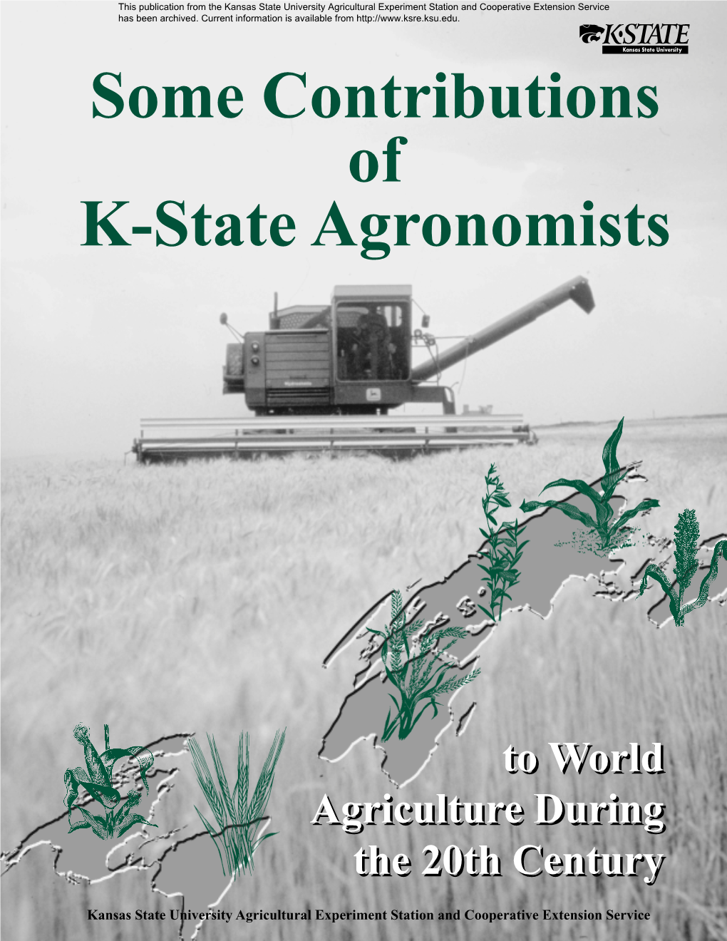 Agron Some Contributions of K-State Agronomists