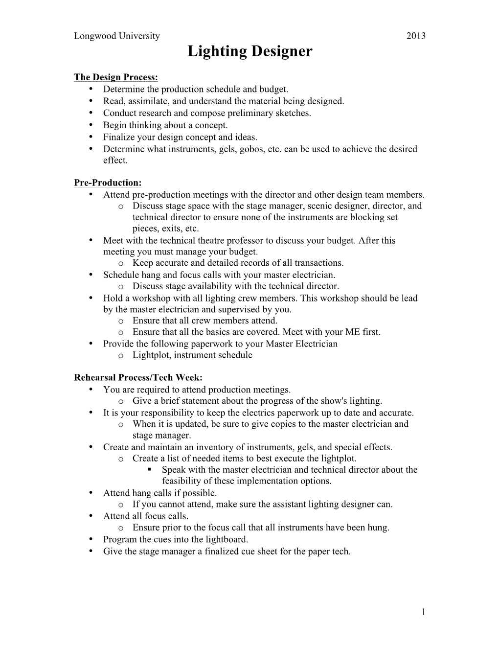 Lighting Designer Contract