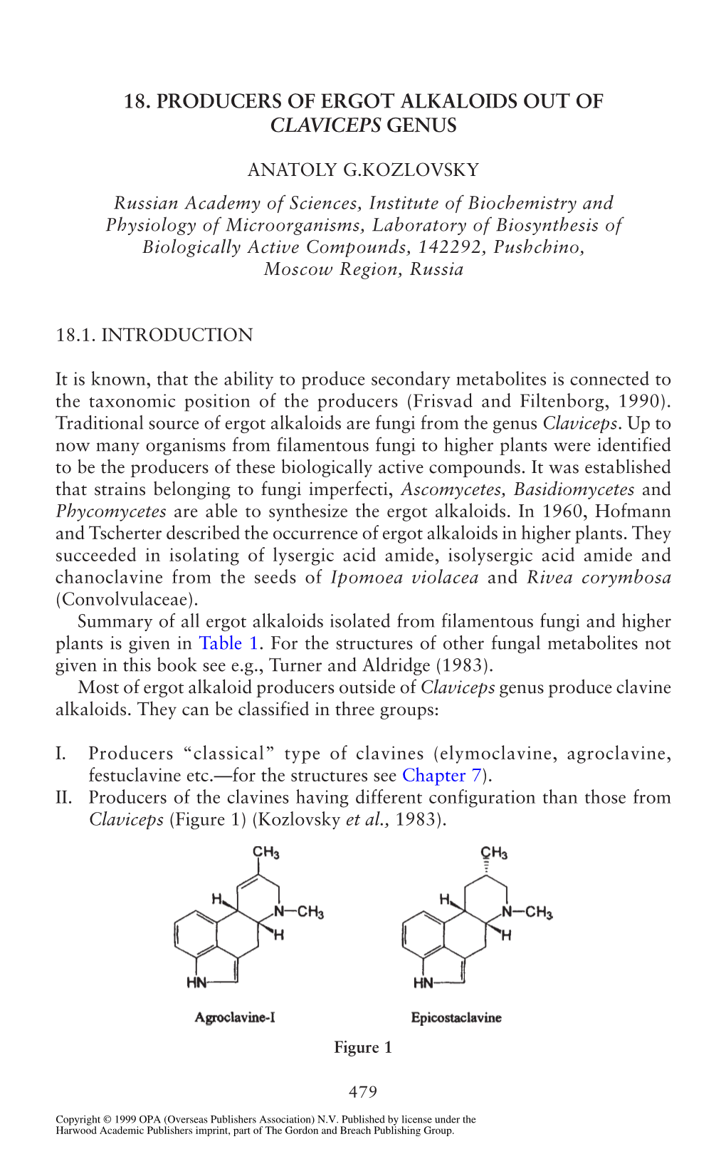 18. Producers of Ergot Alkaloids out of Claviceps Genus