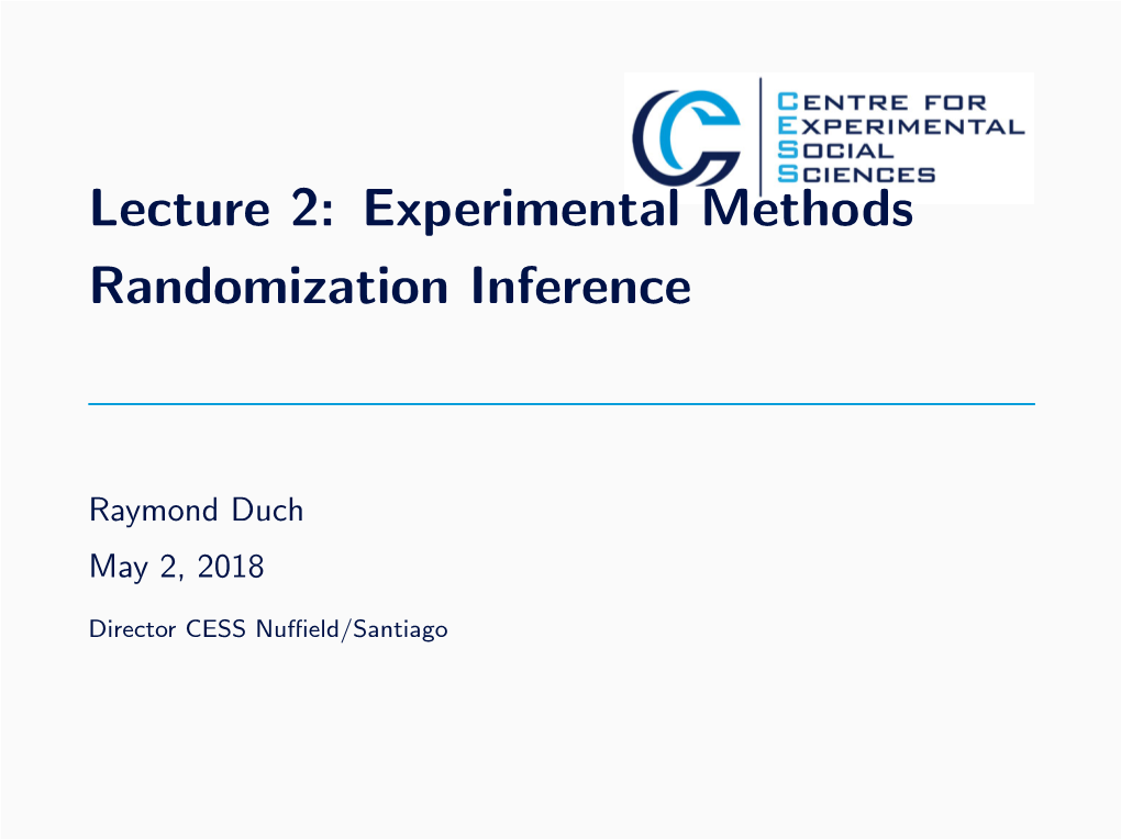 Experimental Methods Randomization Inference