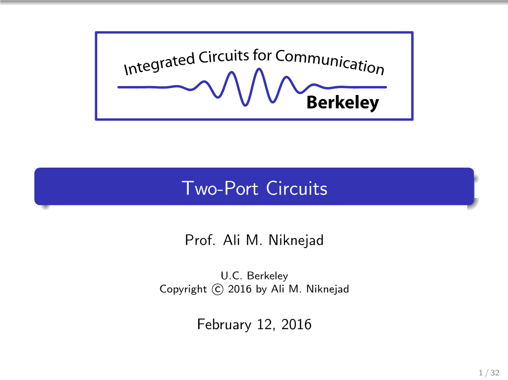 Two-Port Circuits