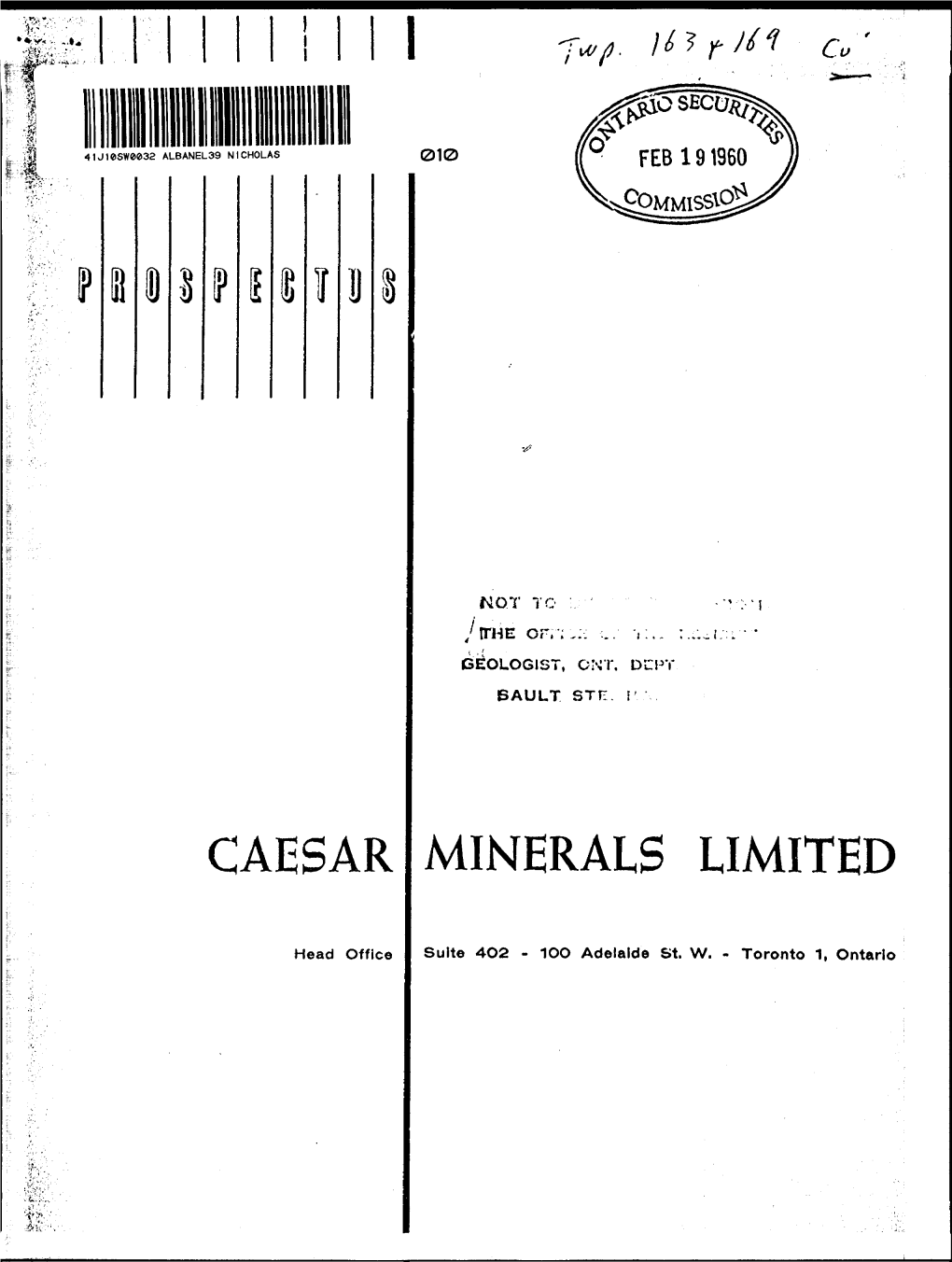 Prospectus of Caesar Minerals
