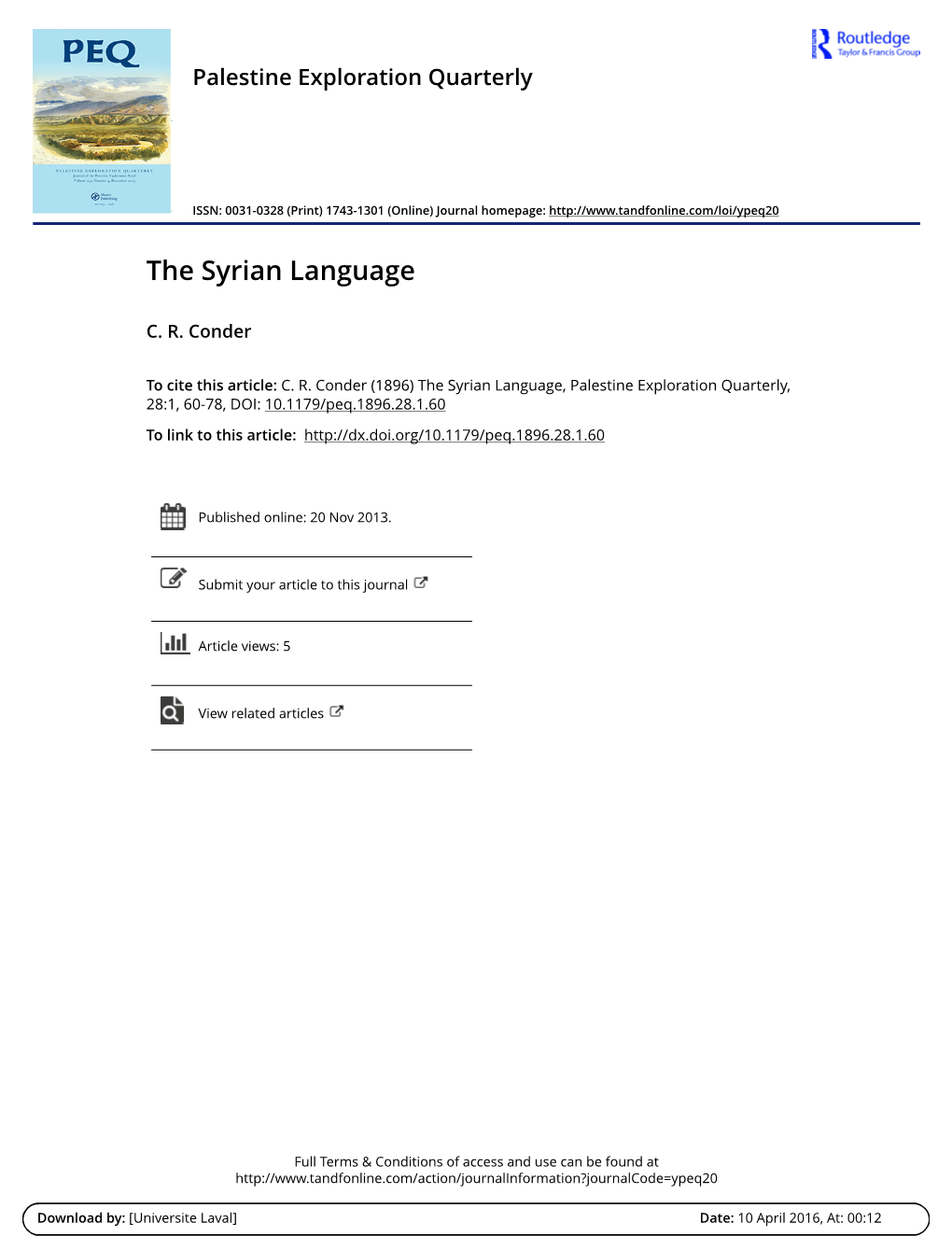 The Syrian Language