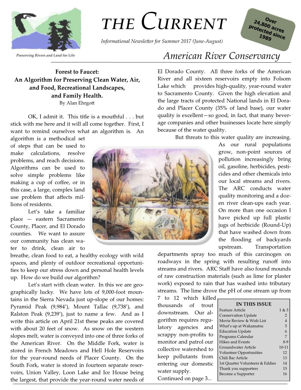 The Current 1989 Informational Newsletter for Summer 2017 (June-August) American River Conservancy