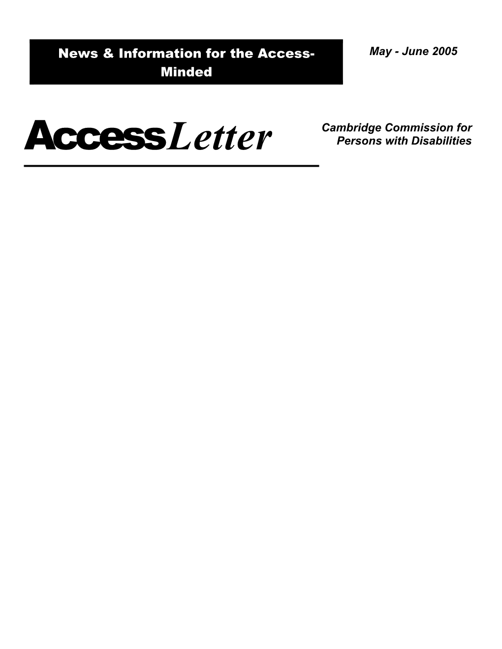 News & Information for the Access-Minded