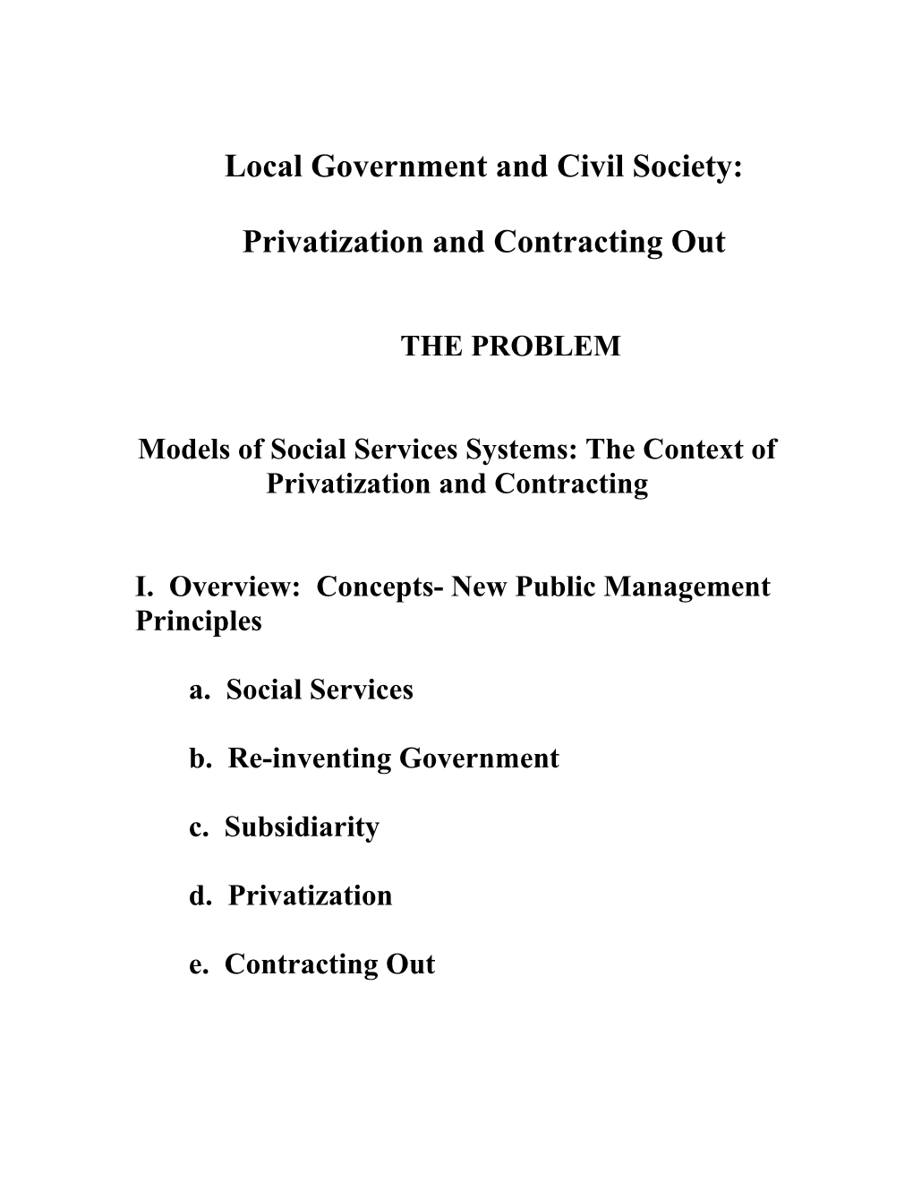 Local Government and Civil Society