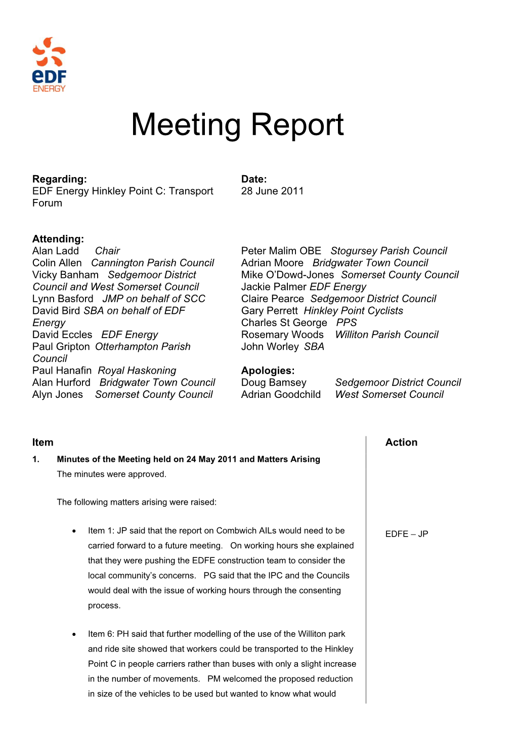 Meeting Report