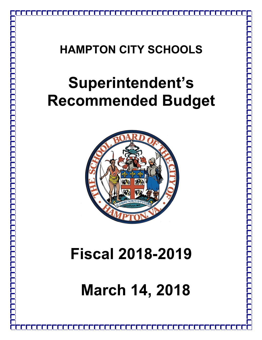 Hampton City Schools' Proposed Fiscal Year 2019 Budget