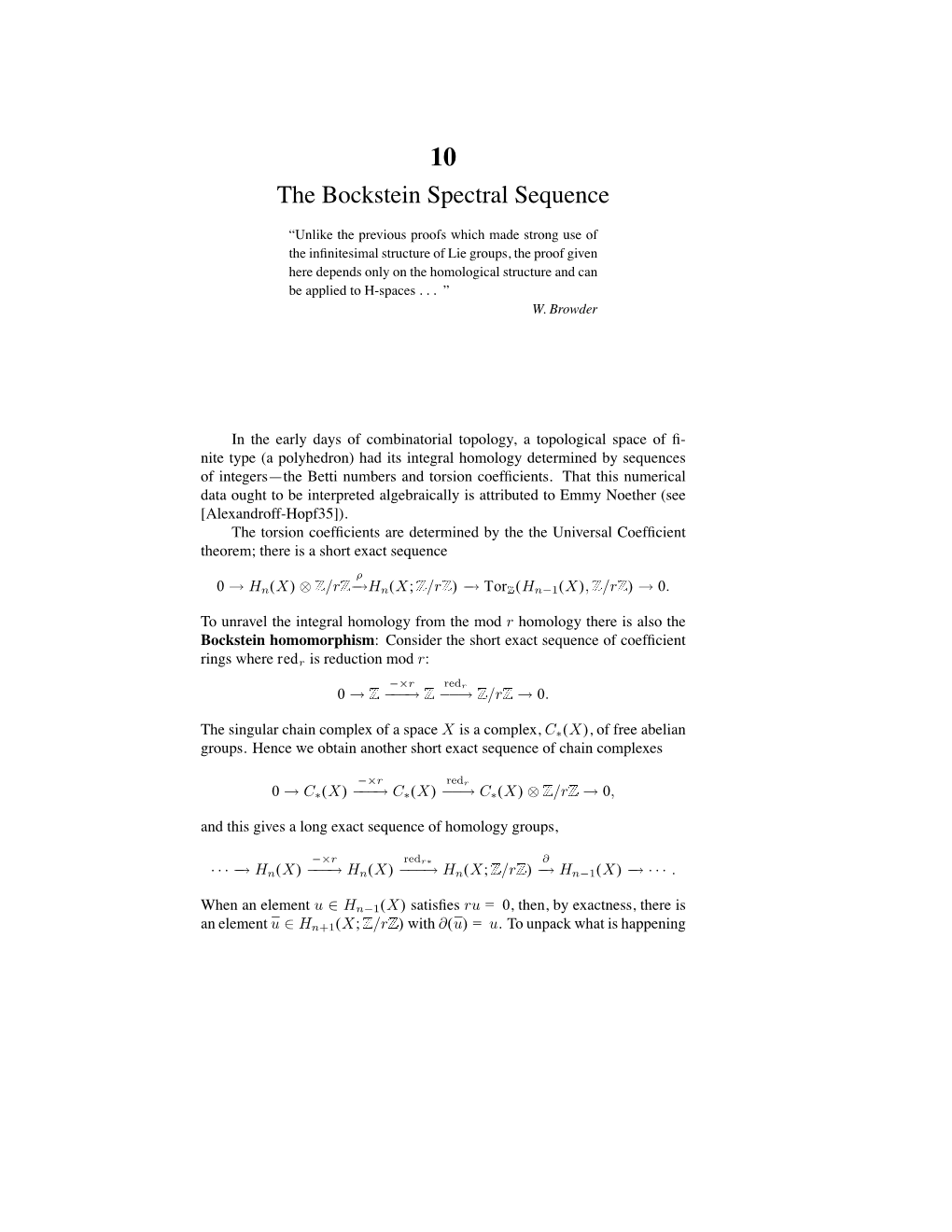 The Bockstein Spectral Sequence