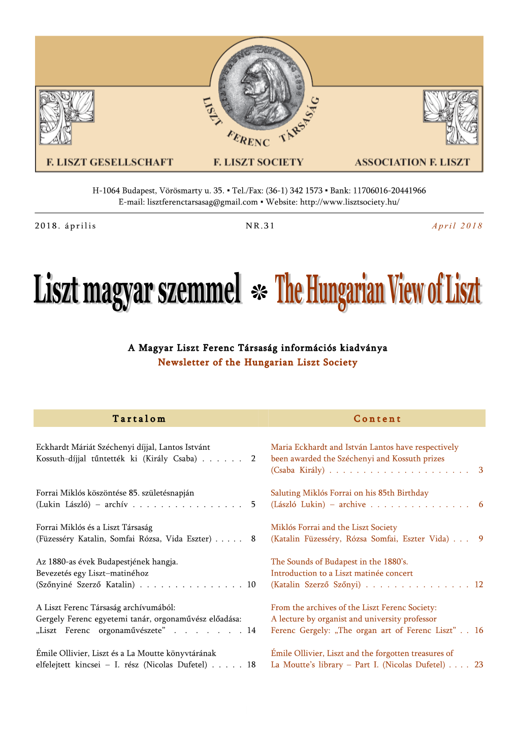 Liszt Magyar Szemmel = the Hungarian View of Liszt