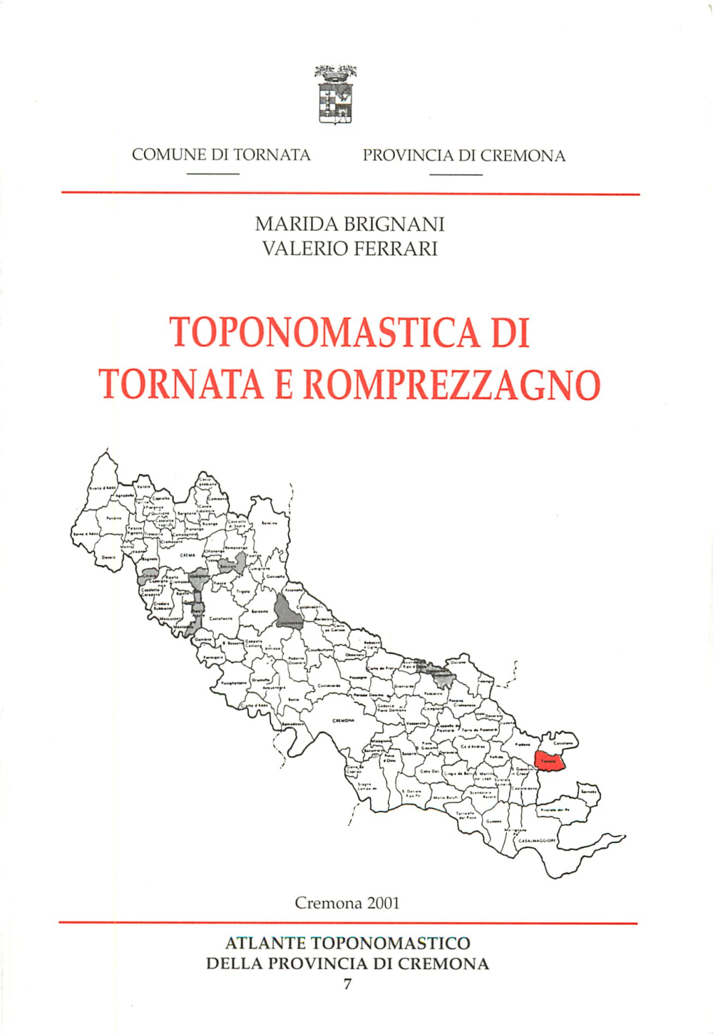 Toponomastica Di Tornata E Romprezzagno