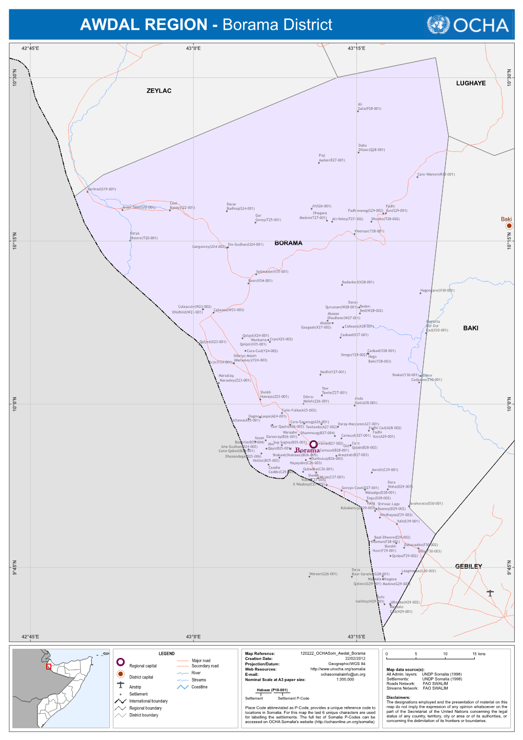 AWDAL REGION - Borama District