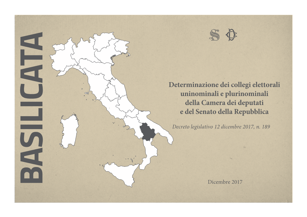 Determinazione Dei Collegi Elettorali Uninominali E Plurinominali Della Camera Dei Deputati E Del Senato Della Repubblica