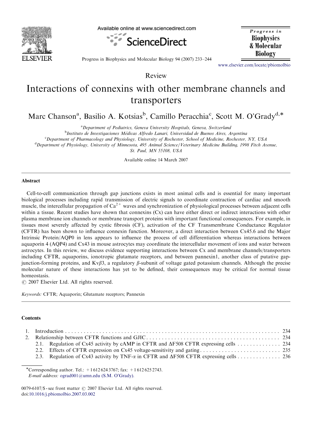 Interactions of Connexins with Other Membrane Channels and Transporters