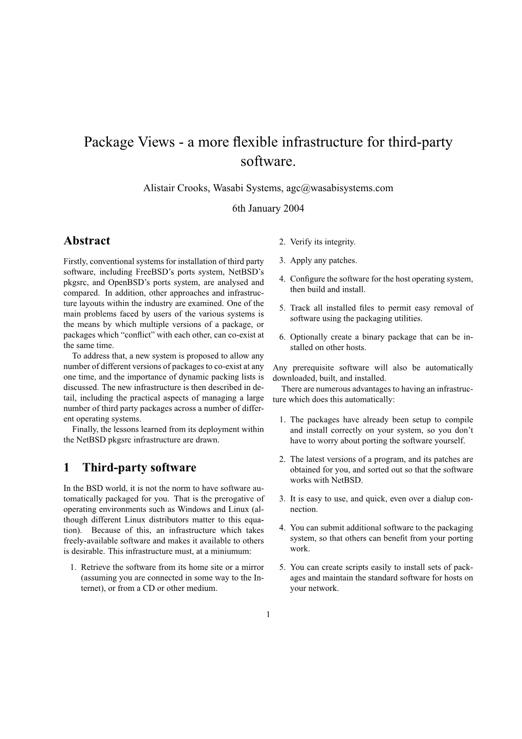 Package Views - a More ﬂexible Infrastructure for Third-Party Software