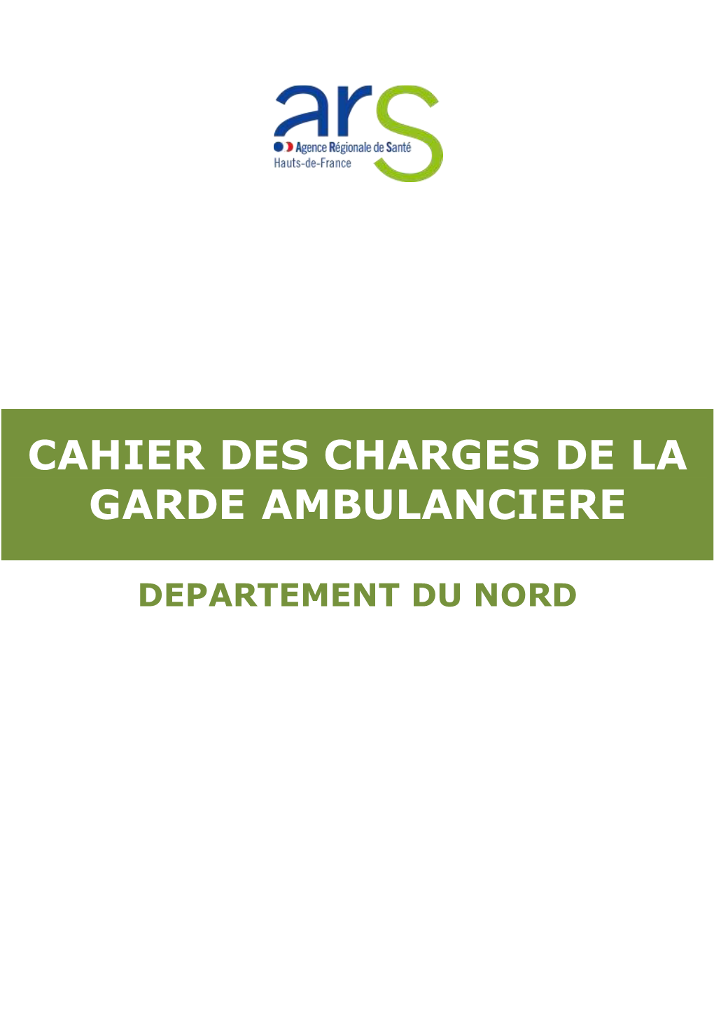 Cahier Des Charges De La Garde Ambulanciere
