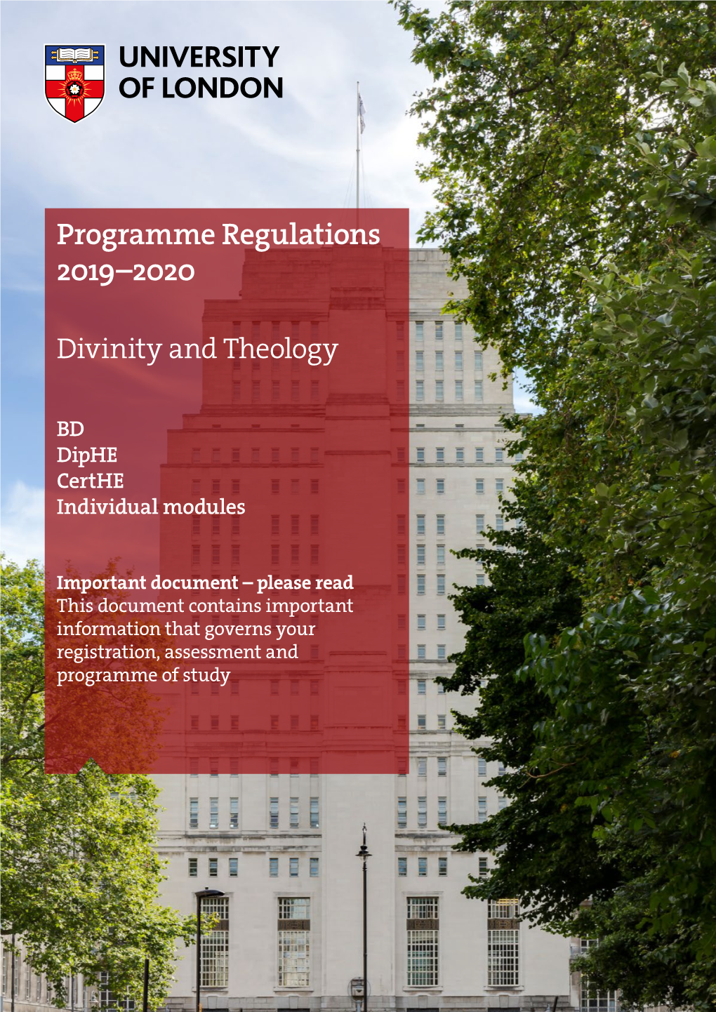 Divinity and Theology Regulations 2019-2020