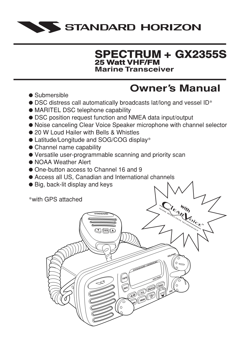 Standard Horizon Marine Transceiver GX2355S Operator Manual