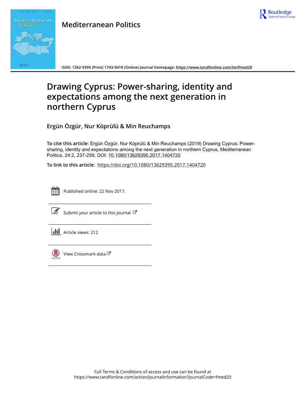 Drawing Cyprus: Power-Sharing, Identity and Expectations Among the Next Generation in Northern Cyprus