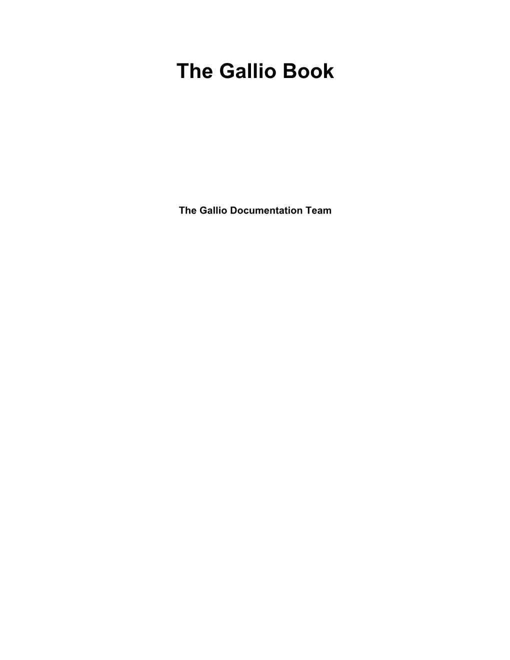 The Gallio Book