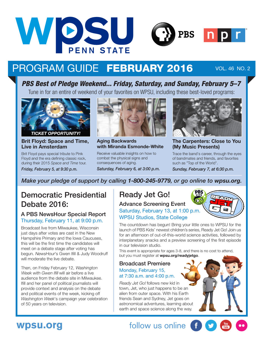 Wpsu.Org PROGRAM GUIDE FEBRUARY 2016