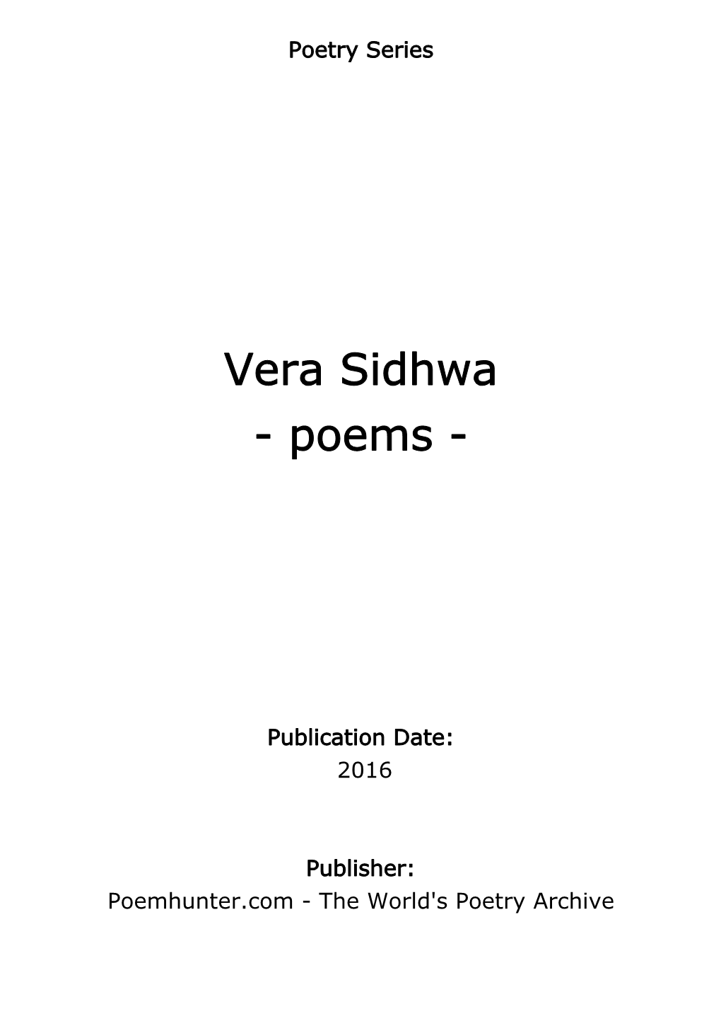 Vera Sidhwa - Poems