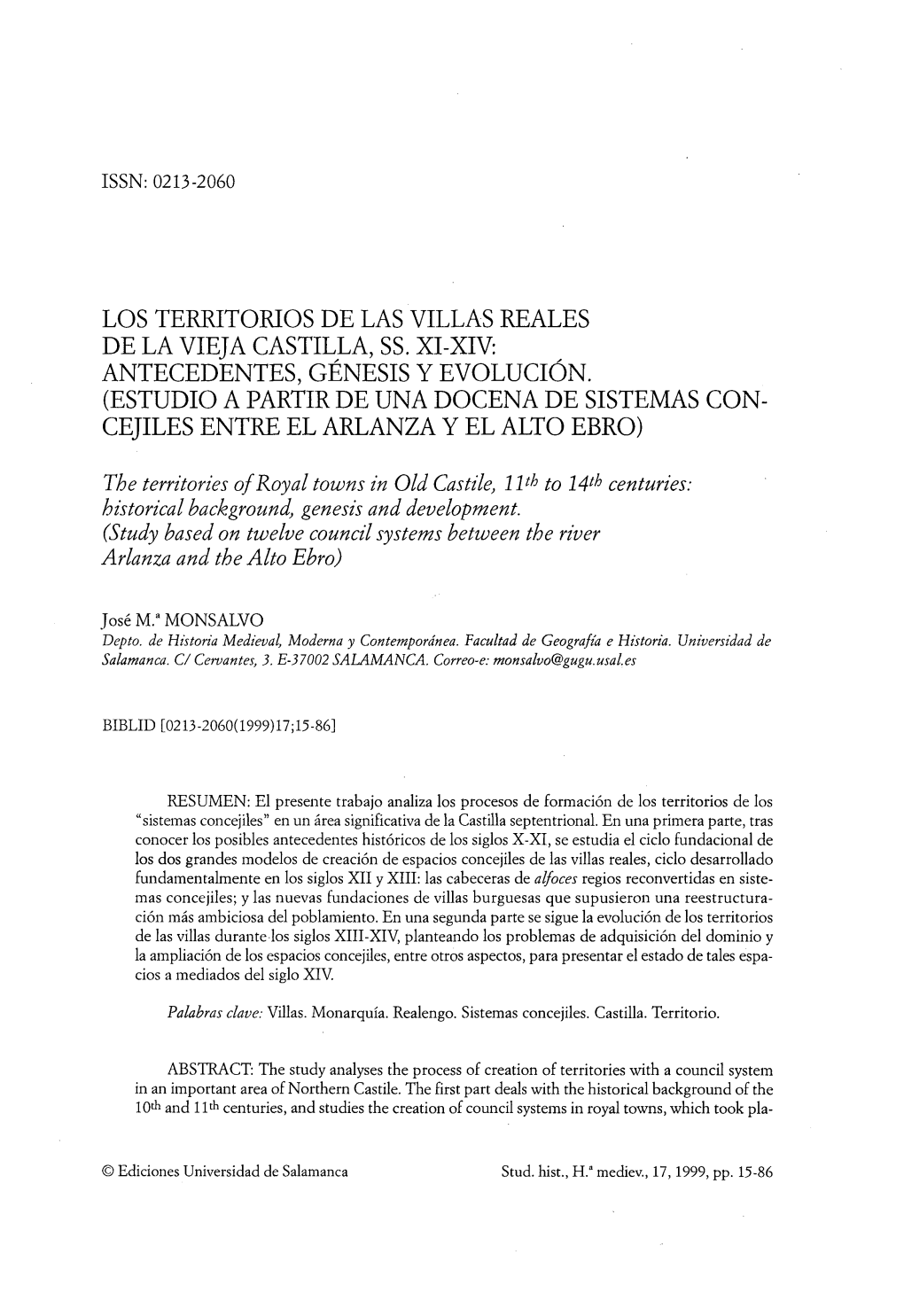 Los Territorios De Las Villas Reales De La Vieja Castilla, Ss. Xi-Xiv: Antecedentes, Génesis Y Evolución