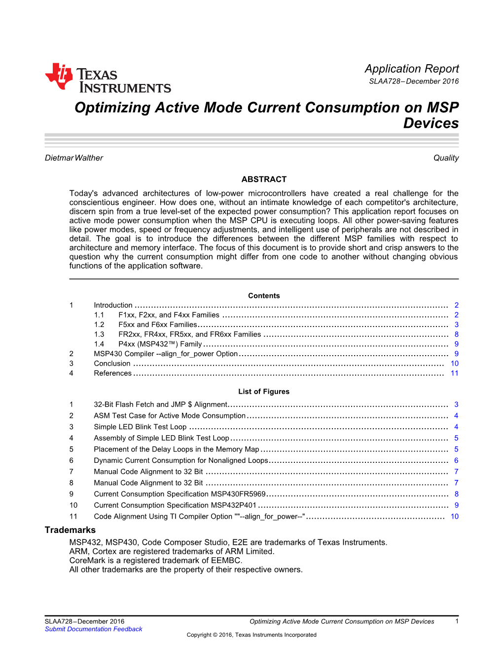 Optimizing Active Mode Current Consumption on MSP Devices