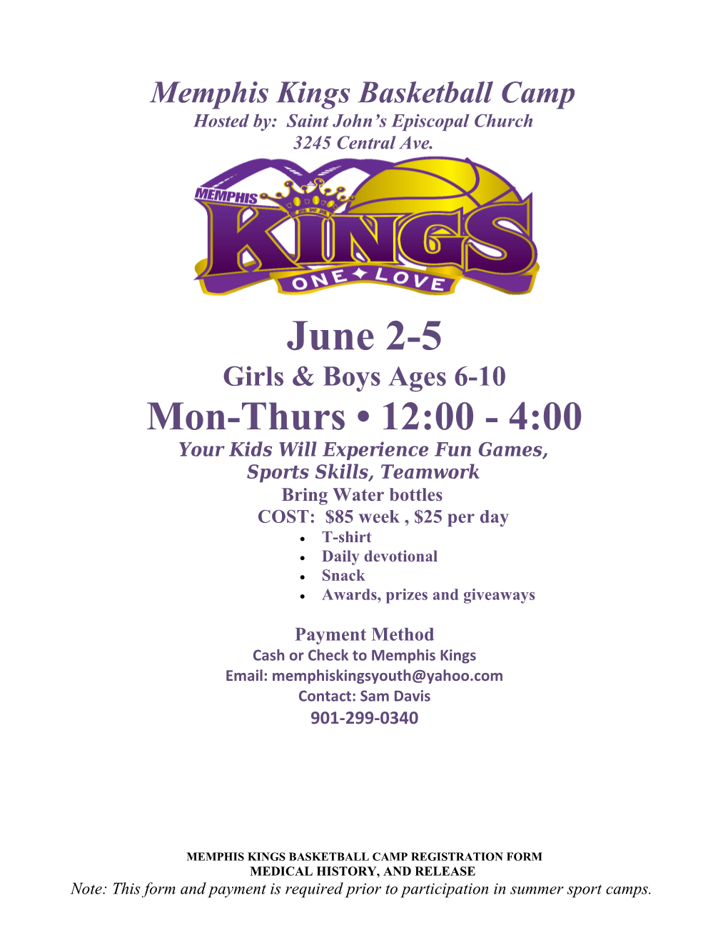 Memphis Kings Basketball Camp