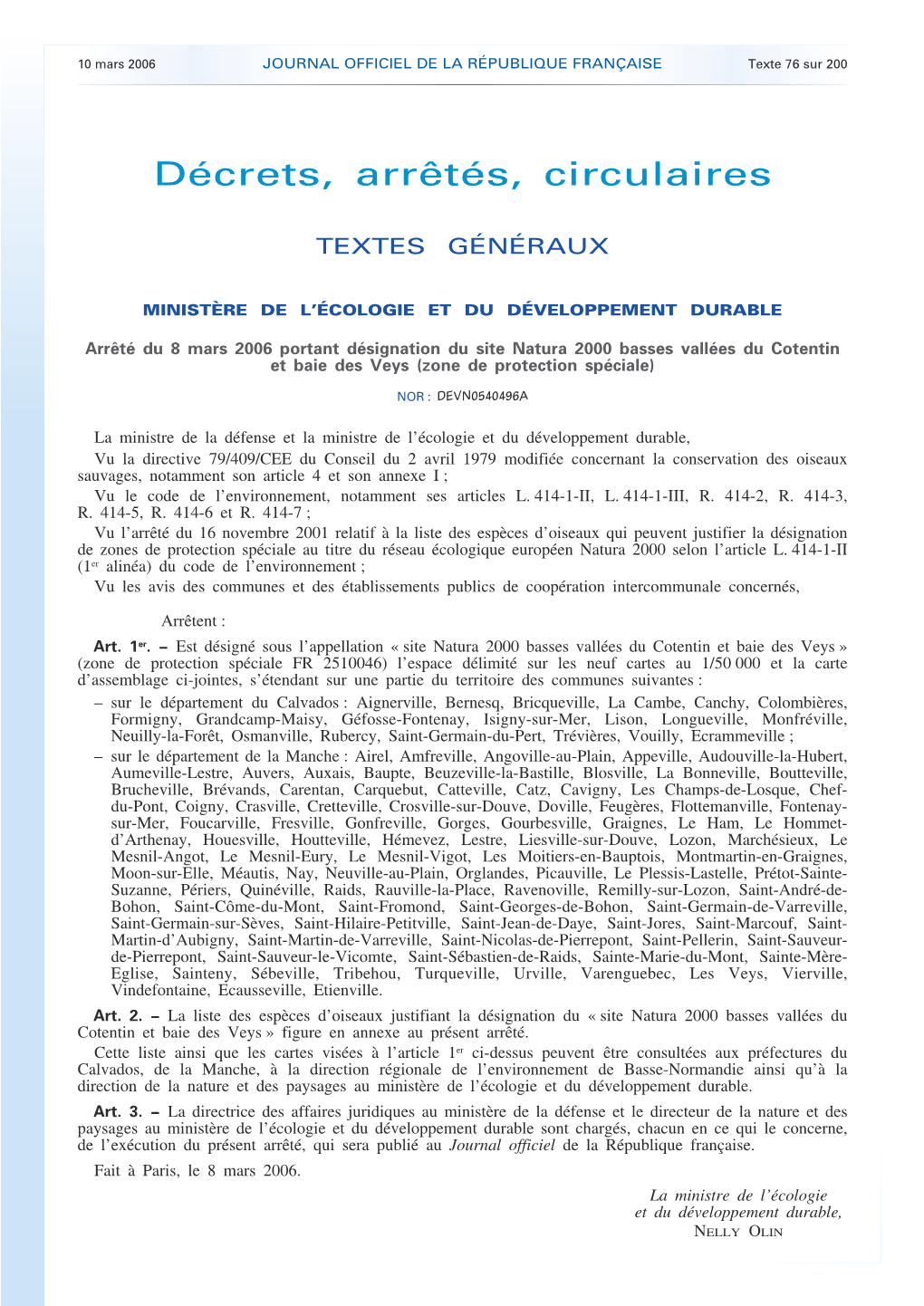 Basses Vallées Du Cotentin Et Baie Des Veys (Zone De Protection Spéciale)