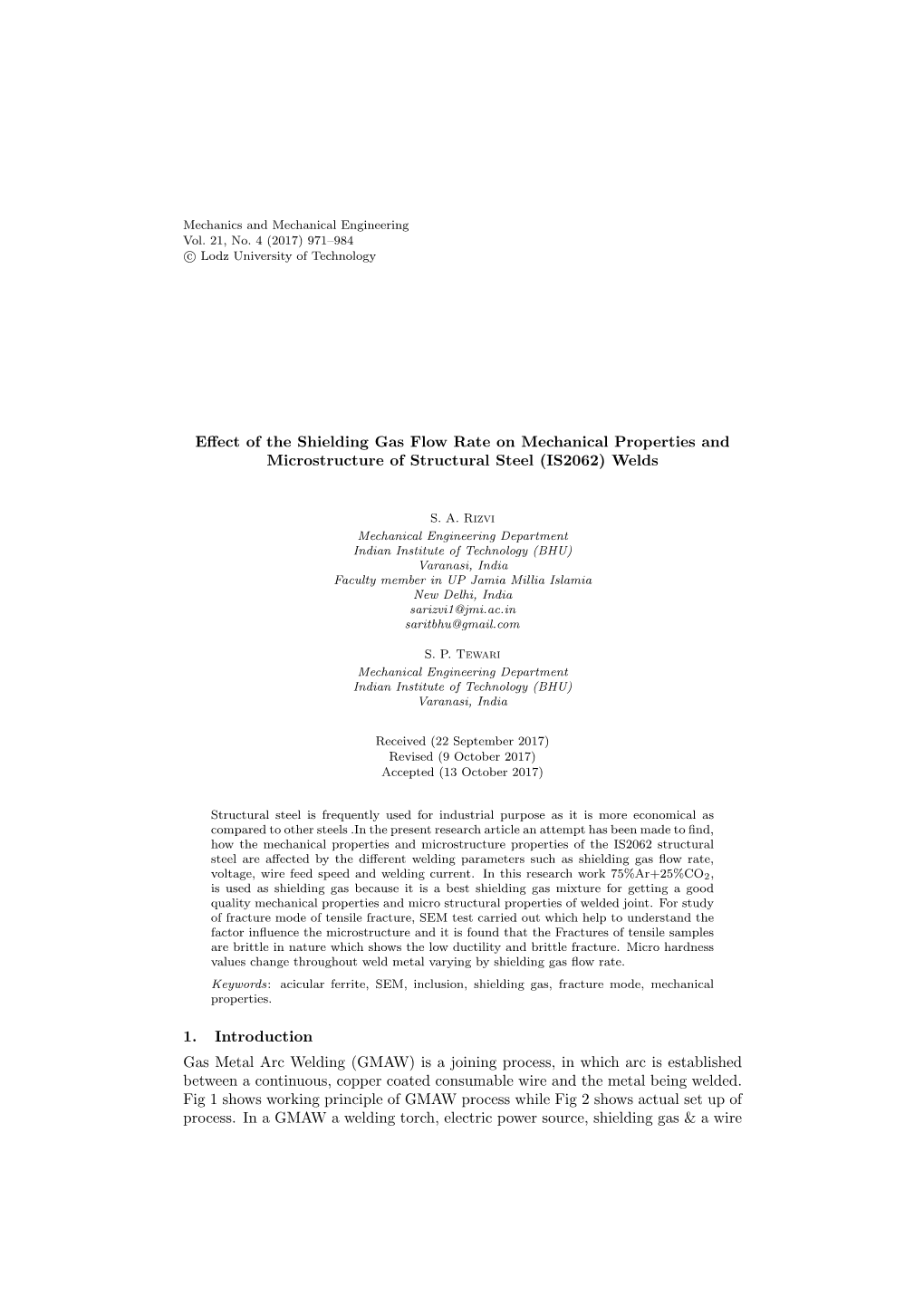 Effect of the Shielding Gas Flow Rate on Mechanical Properties And