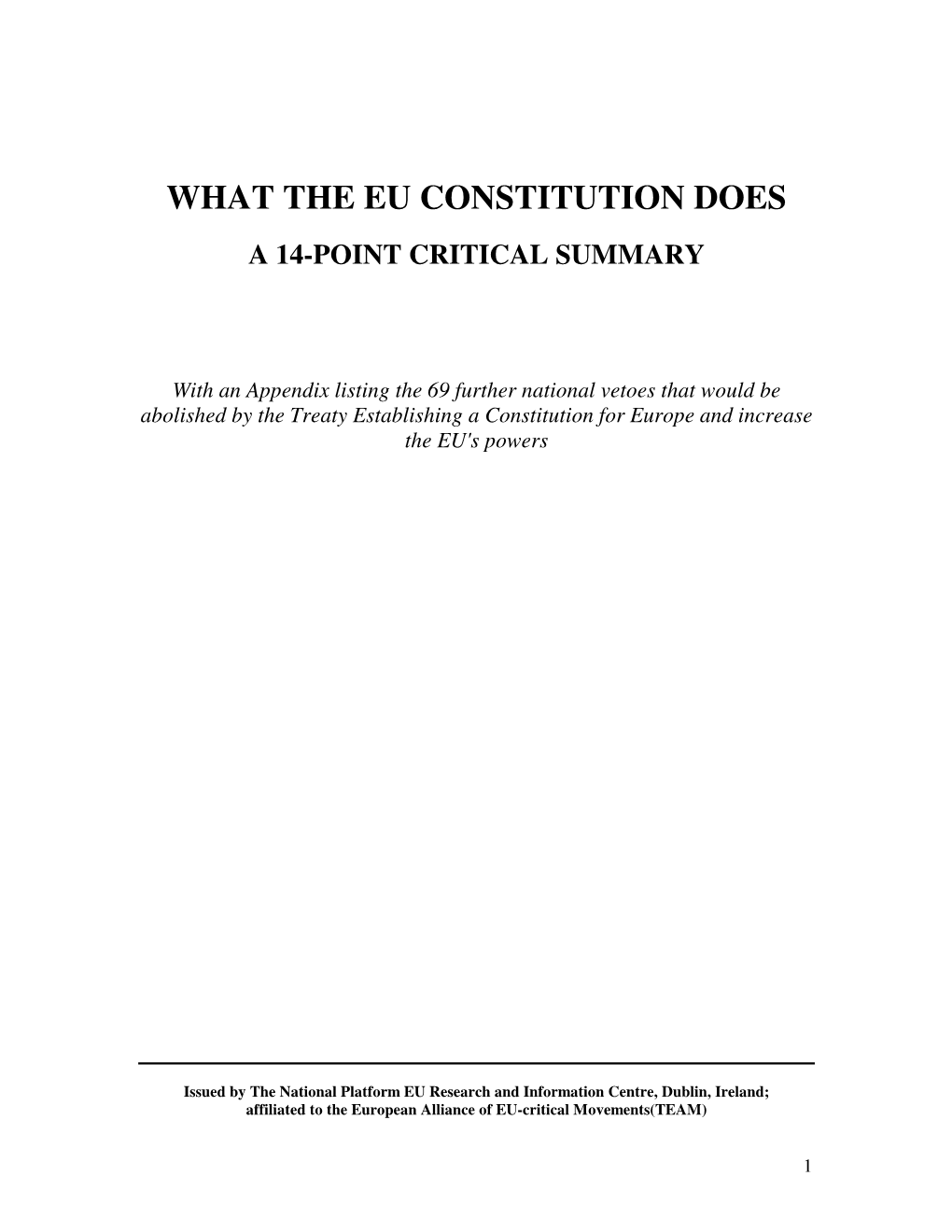 What the Eu Constitution Does