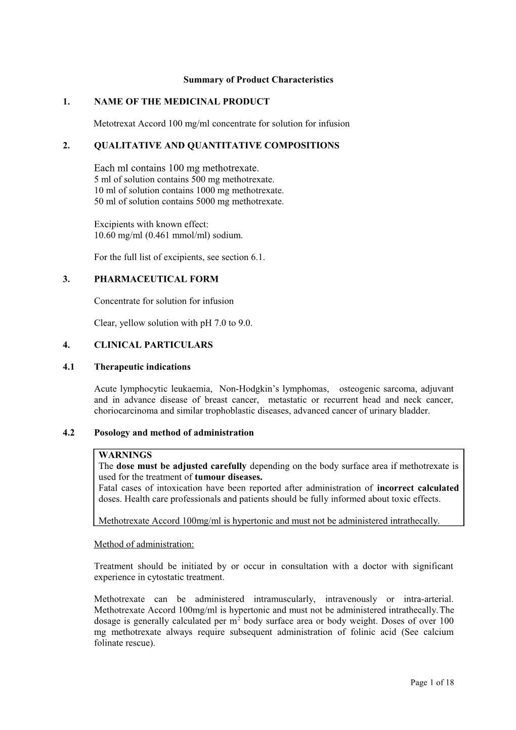 Metotrexat Accord Concentrate For Solution For Infusion ENG Smpc