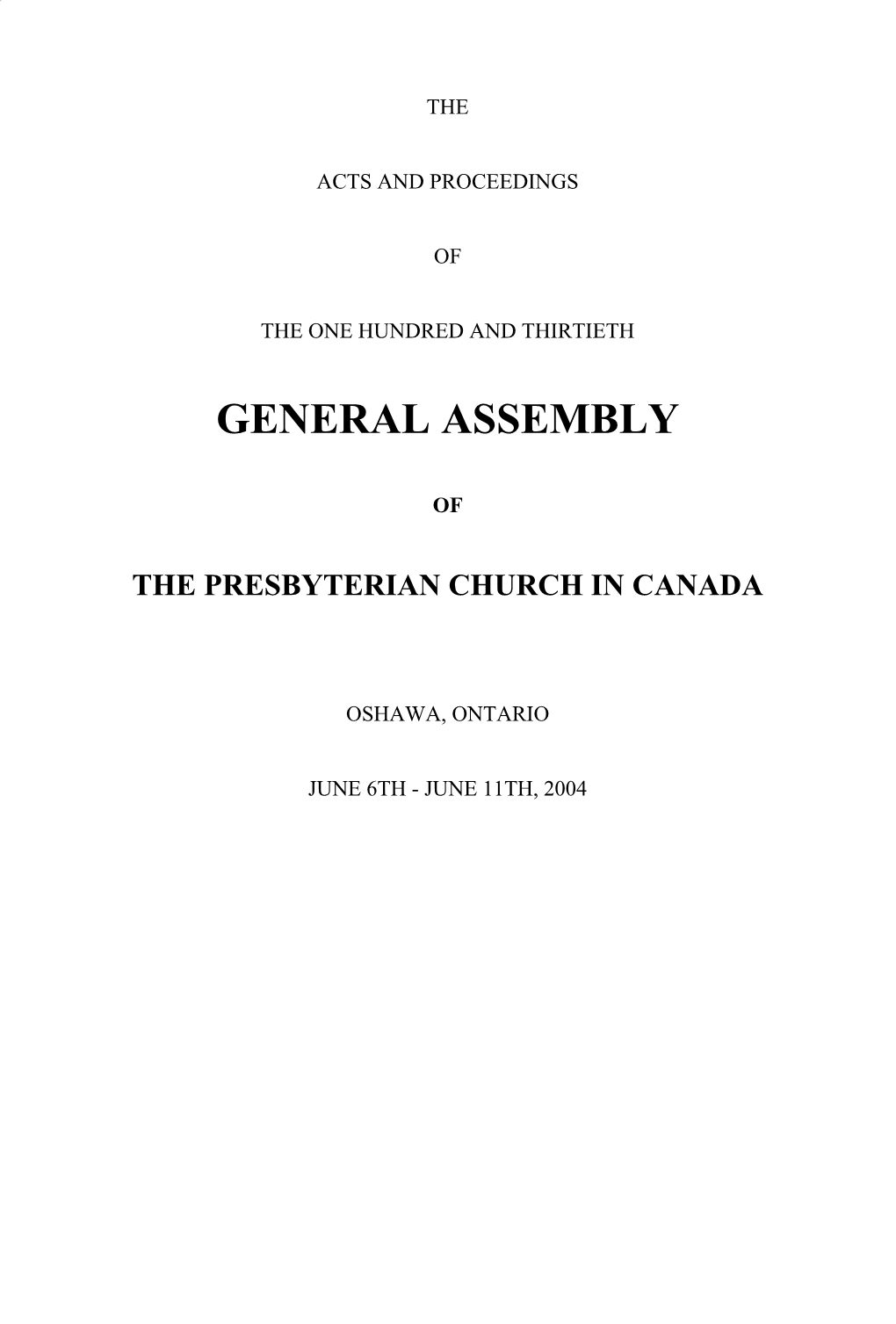 2004 General Assembly with a Recommendation That It Be Sent Down to the Lower Courts for Study and Report