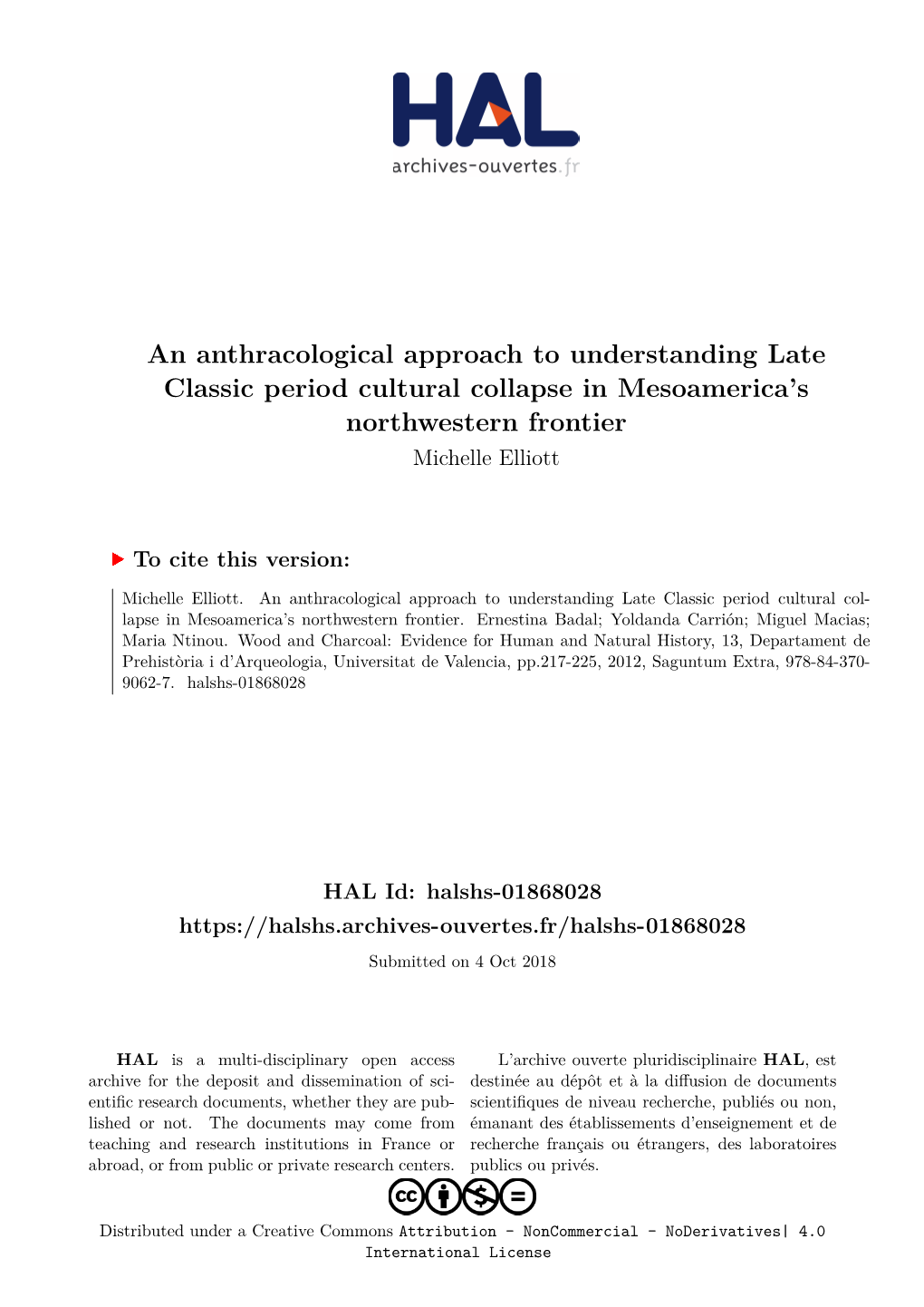 An Anthracological Approach to Understanding Late Classic Period Cultural Collapse in Mesoamerica's Northwestern Frontier