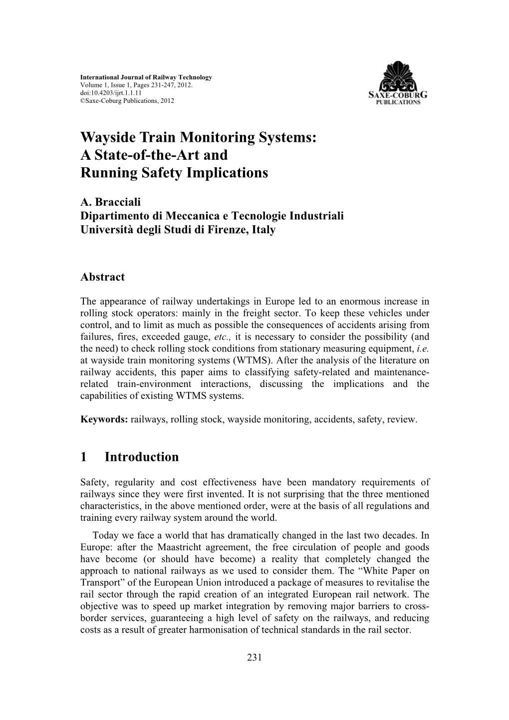 Wayside Train Monitoring Systems: a State-Of-The-Art and Running Safety Implications